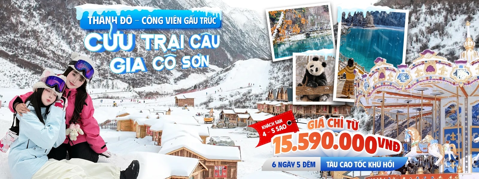 Thành Đô - Cửu Trại Câu - Trượt Tuyết Gia Cô Sơn