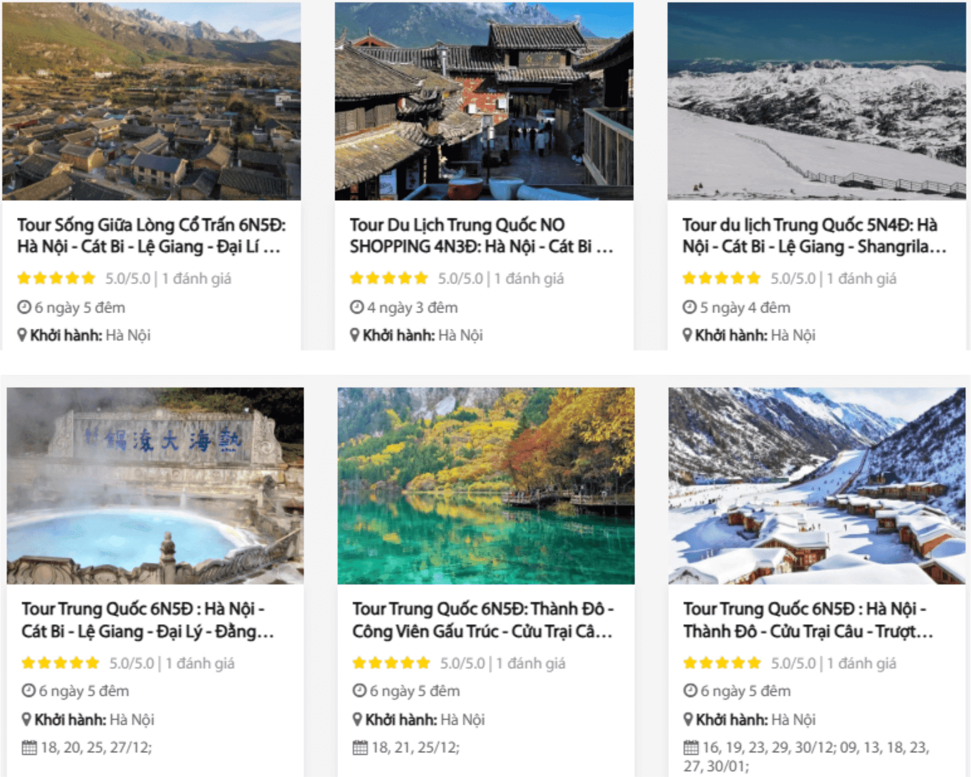 lịch trình tour du lịch Trung Quốc